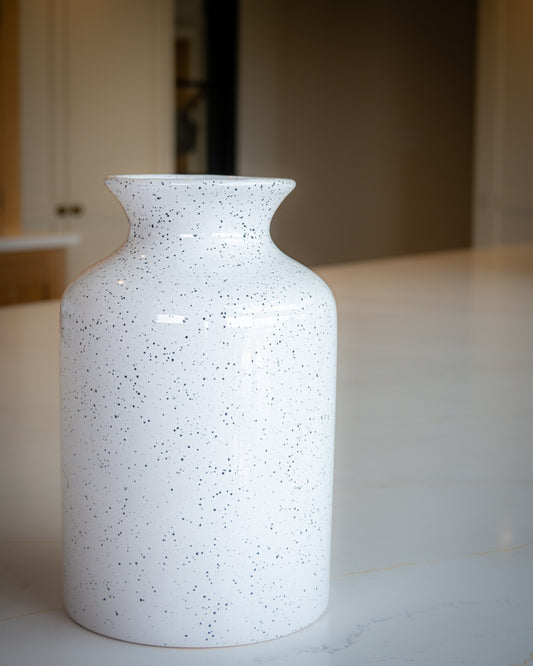White Speckled Vase