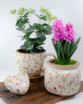 Load image into Gallery viewer, Pastel Floral Mug Rustic Planter
