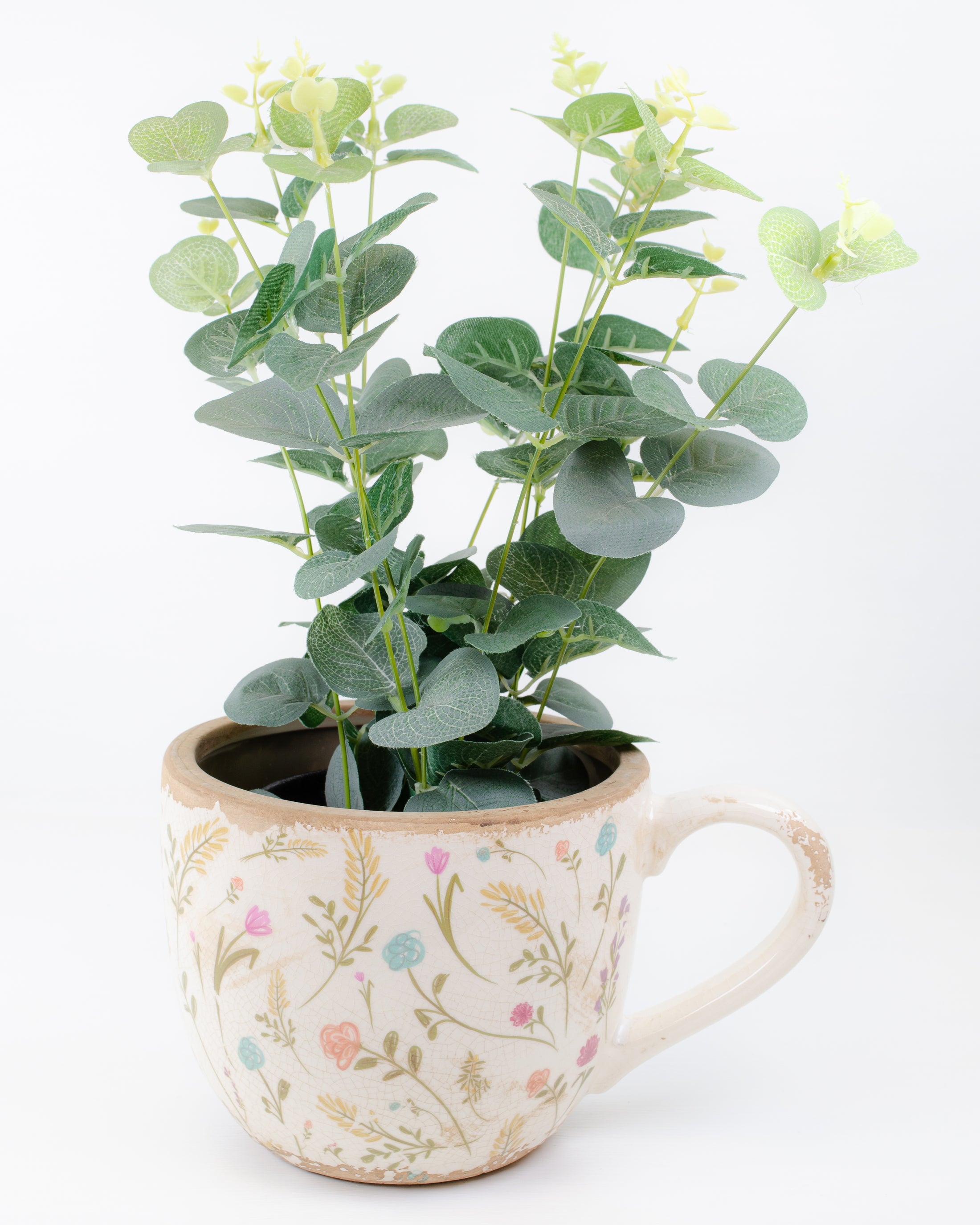 Pastel Floral Mug Rustic Planter