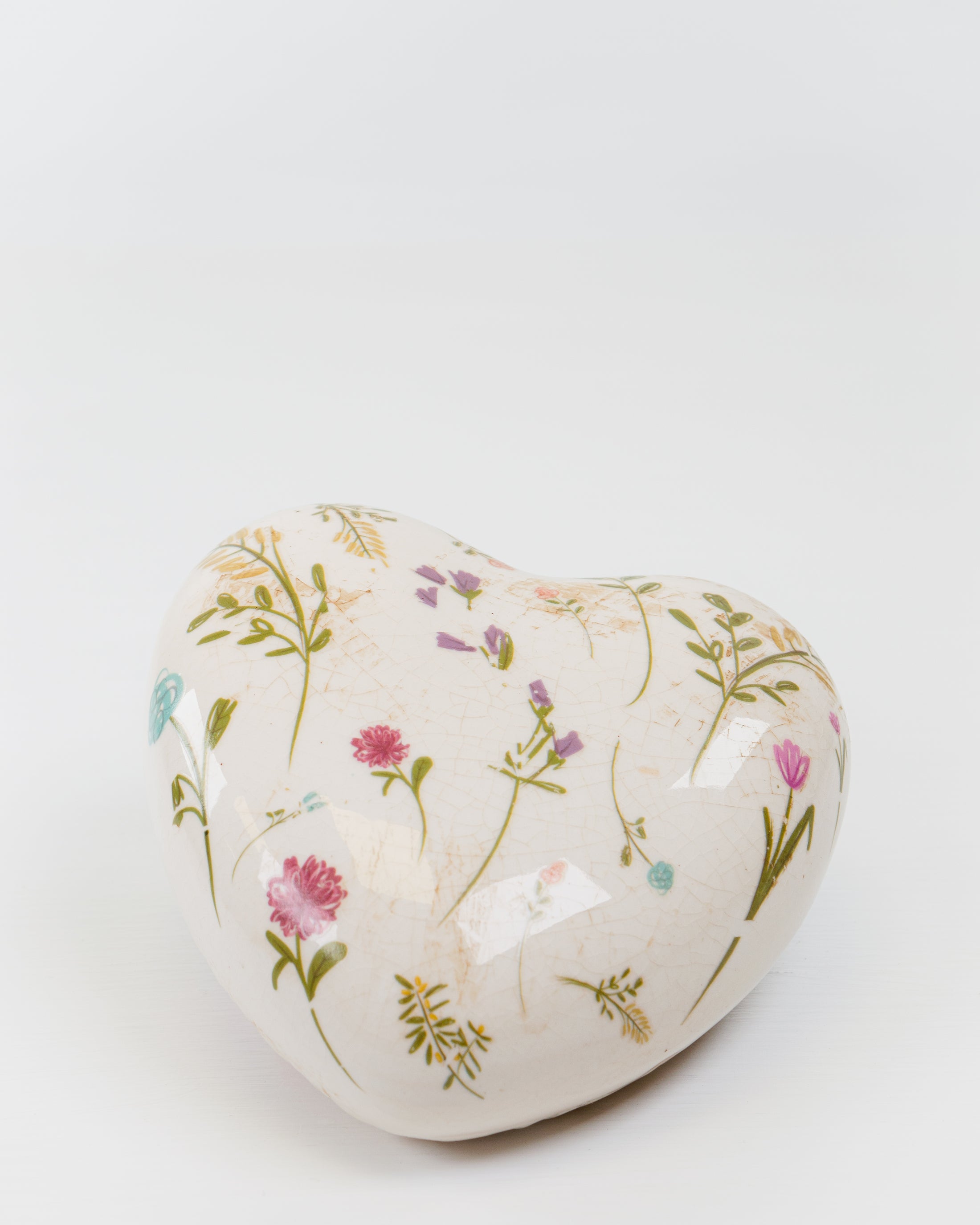 Pastel Floral Rustic Heart Ornament