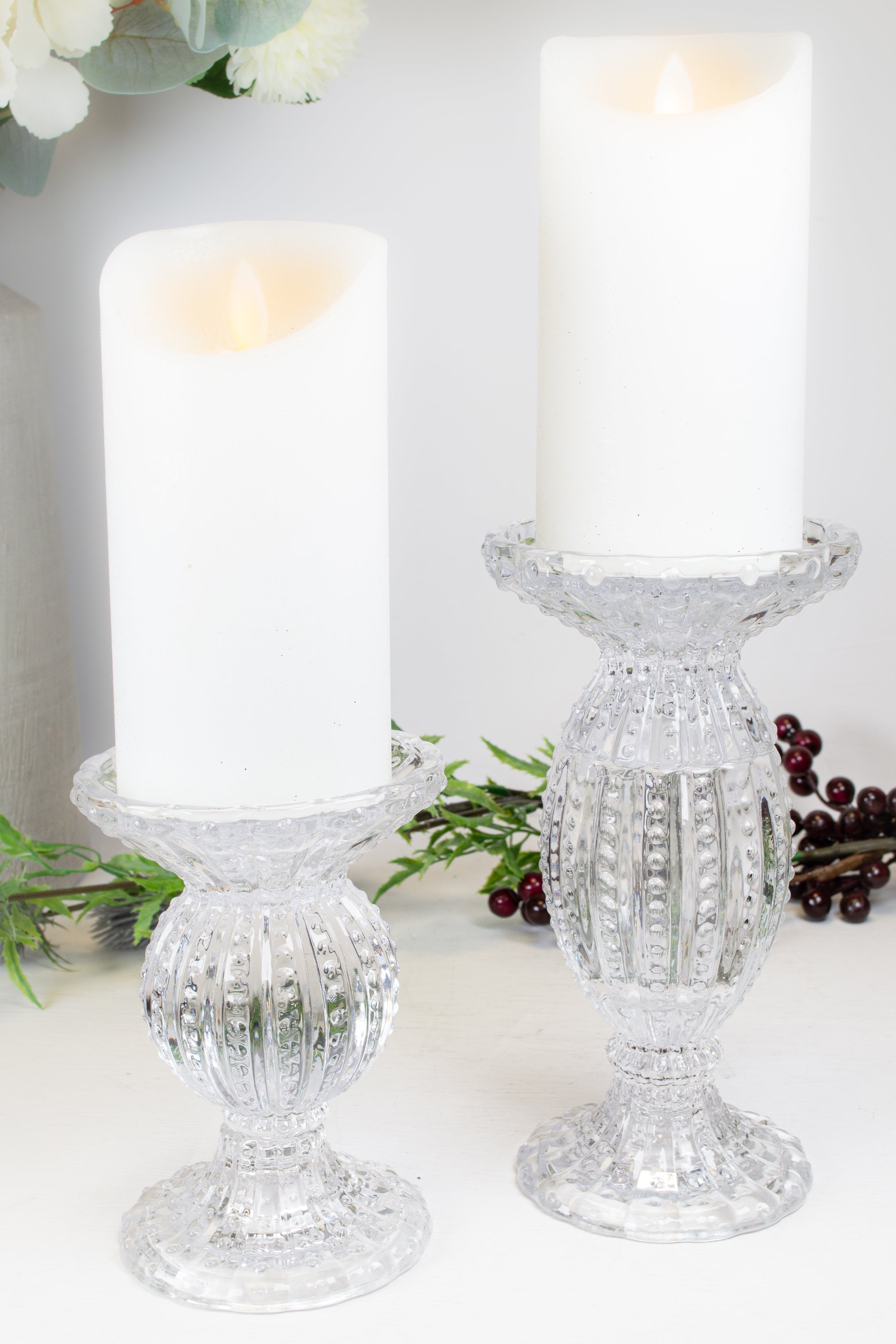 Pearl Glass Candle Stick (2 sizes)