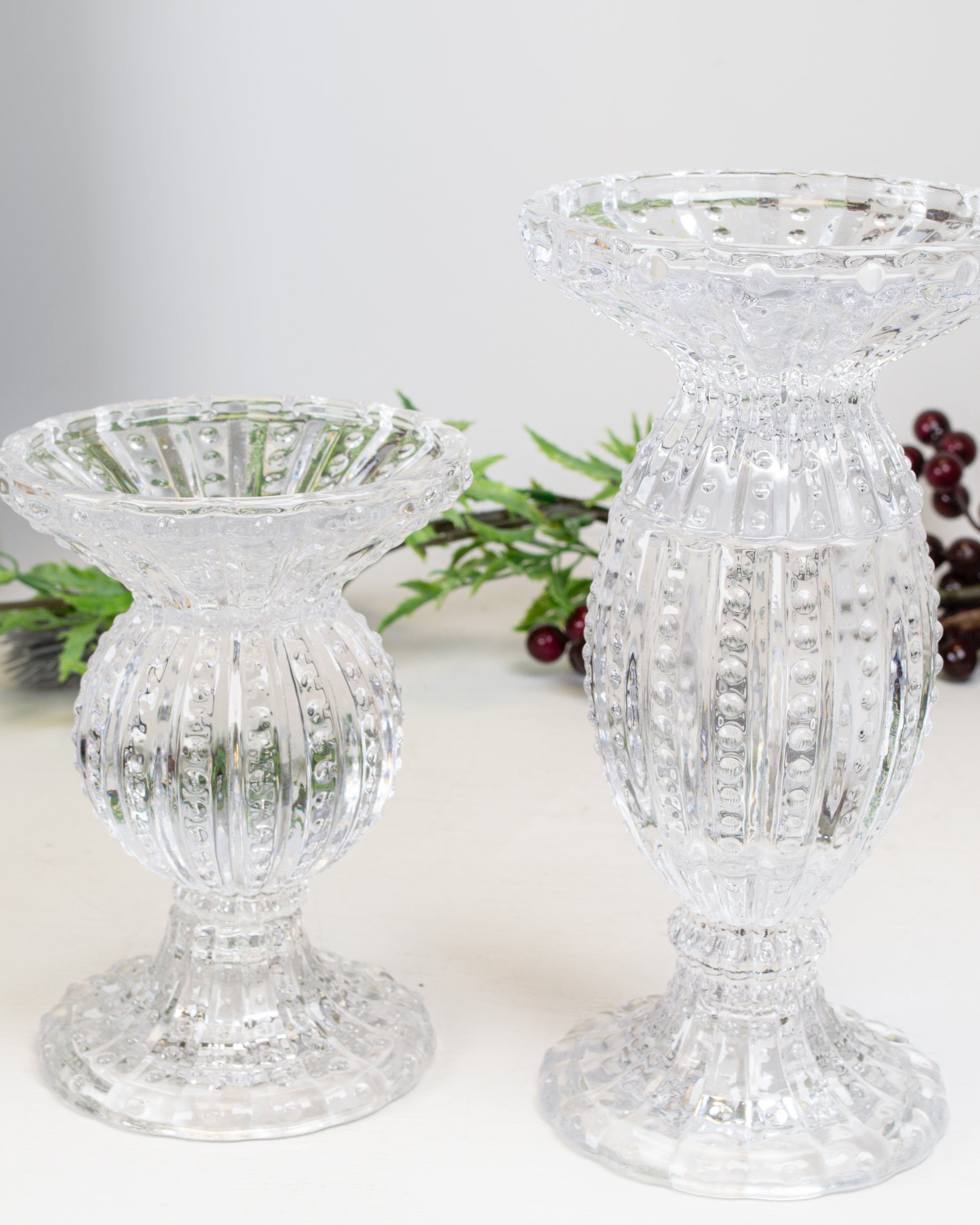 Pearl Glass Candle Stick (2 sizes)