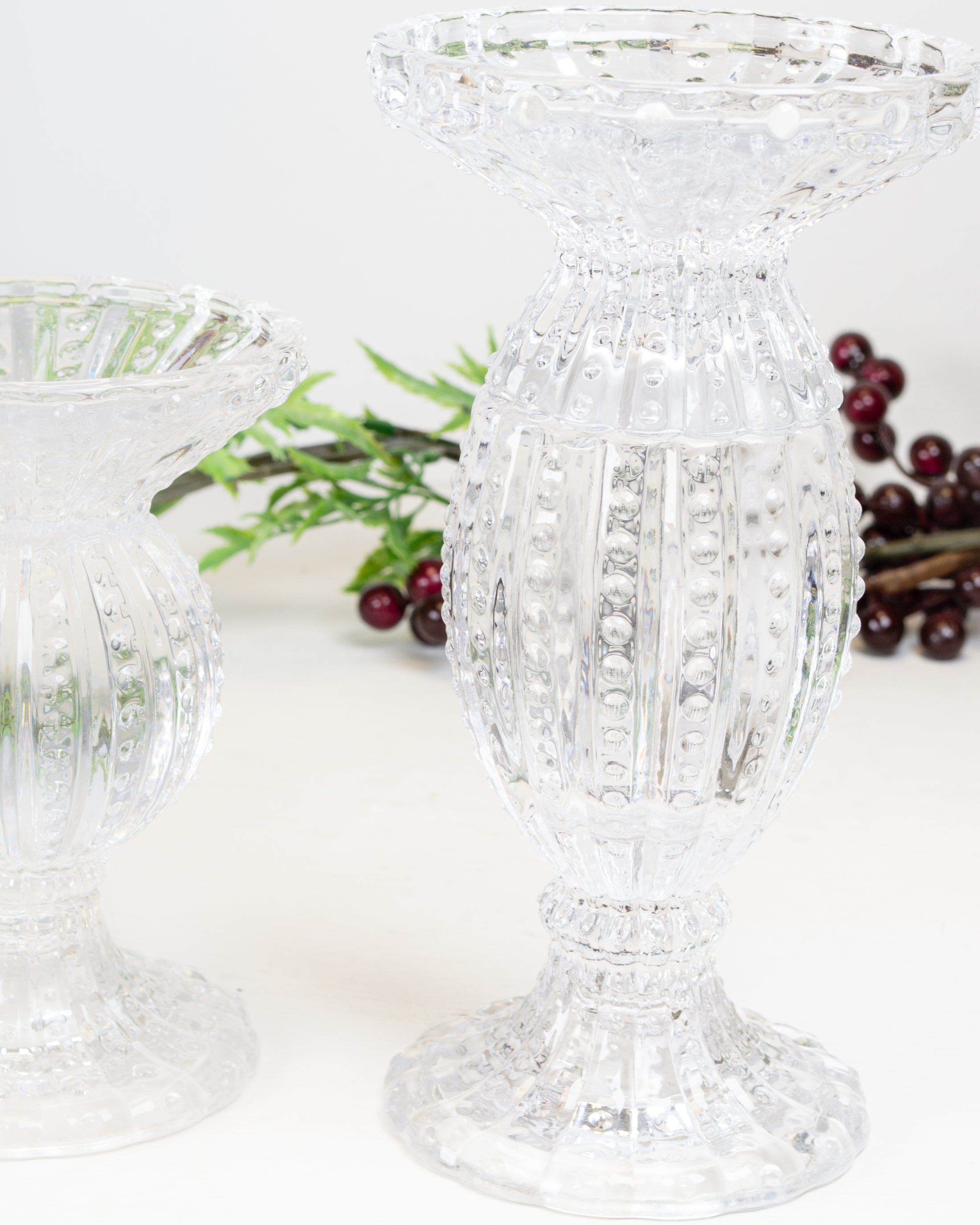 Pearl Glass Candle Stick (2 sizes)