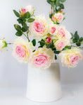 Load image into Gallery viewer, Pink & Cream Garden Rose Spray
