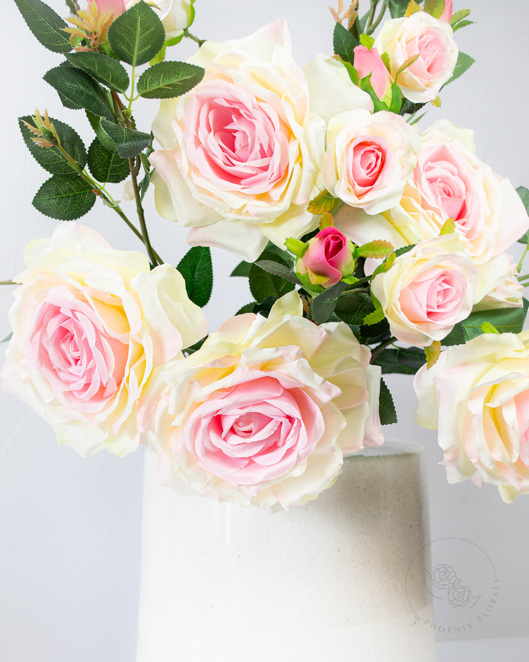 Pink & Cream Garden Rose Spray