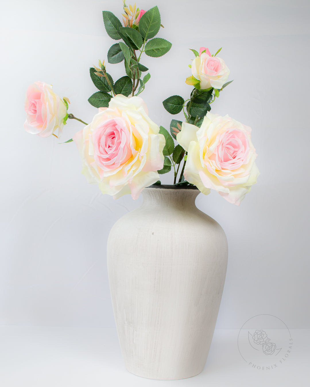 Pink & Cream Garden Rose Spray