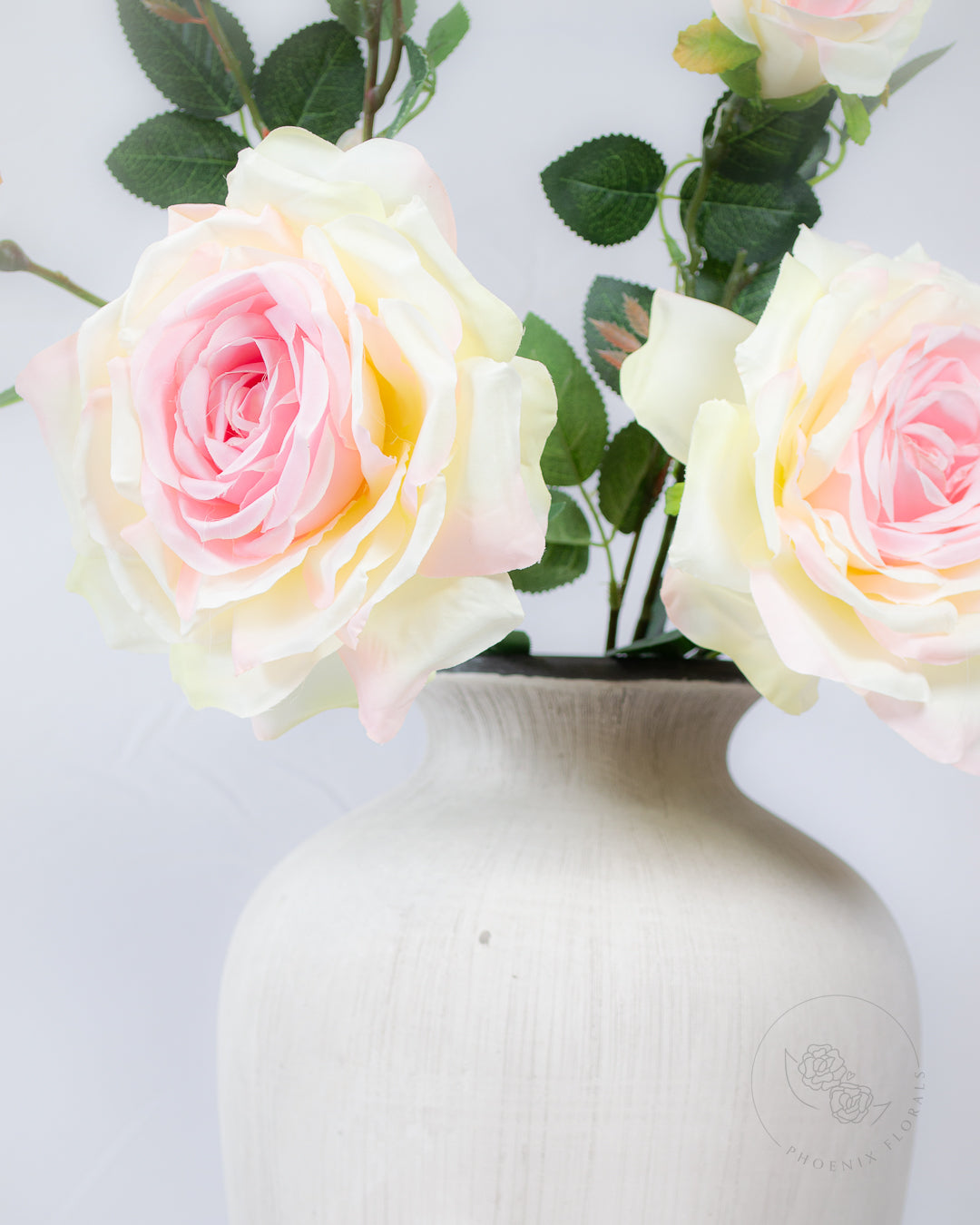 Pink & Cream Garden Rose Spray