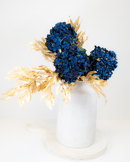 Navy & Gold Hydrangea Stem