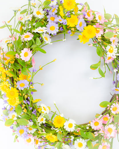Pastel Wild Daisy Wreath