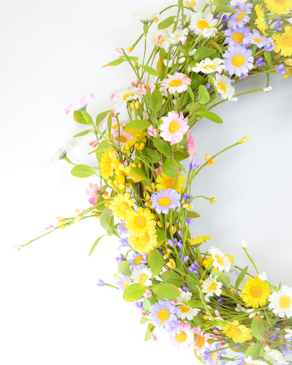 Pastel Wild Daisy Wreath