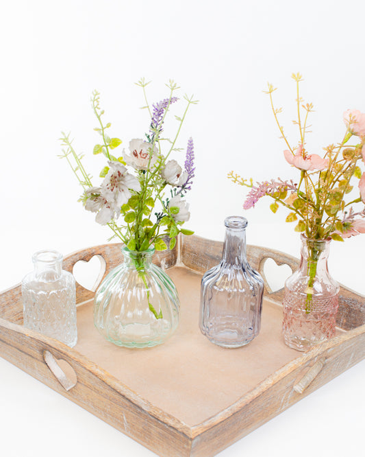 Set of Four Pastel Glass Bud Vases