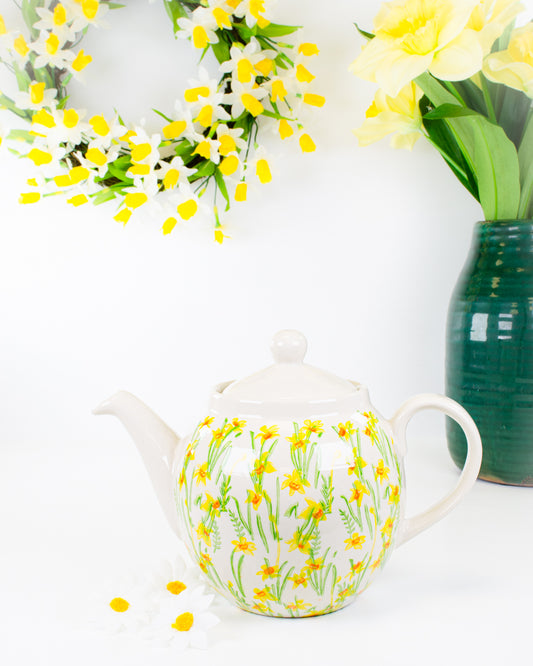 Stoneware Daffodil Teapot