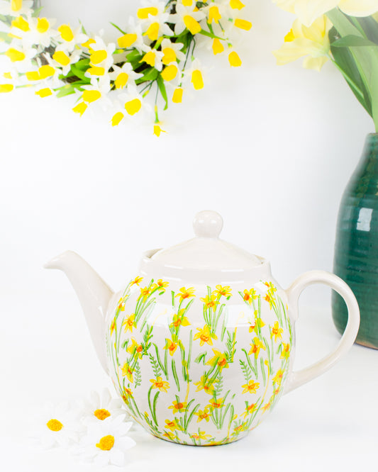 Stoneware Daffodil Teapot