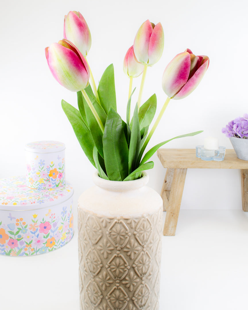 Pink & Green Tulip Bunch (set of 5)