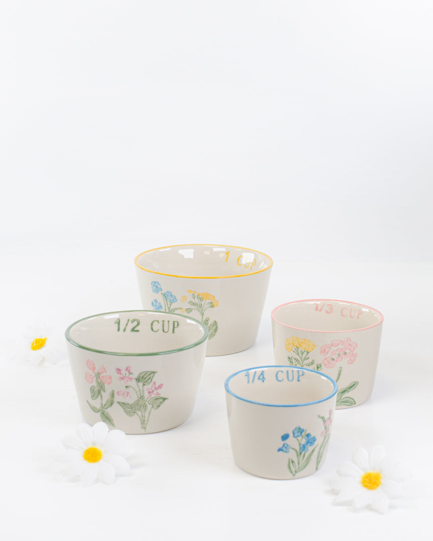 Pastel Floral Measuring Cups (set of 4)