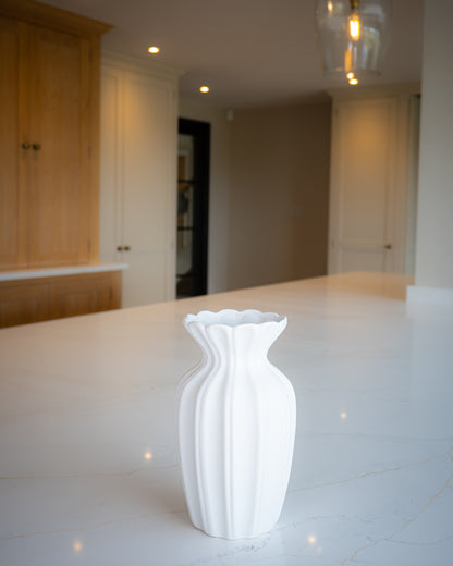 White Ceramic Petal Vase