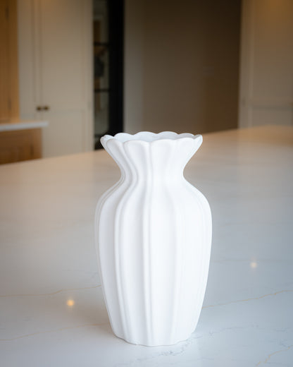 White Ceramic Petal Vase
