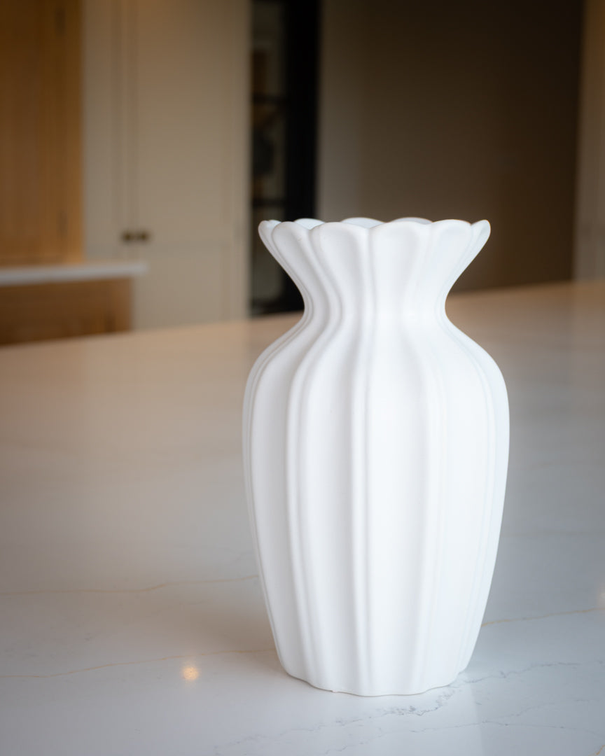 White Ceramic Petal Vase