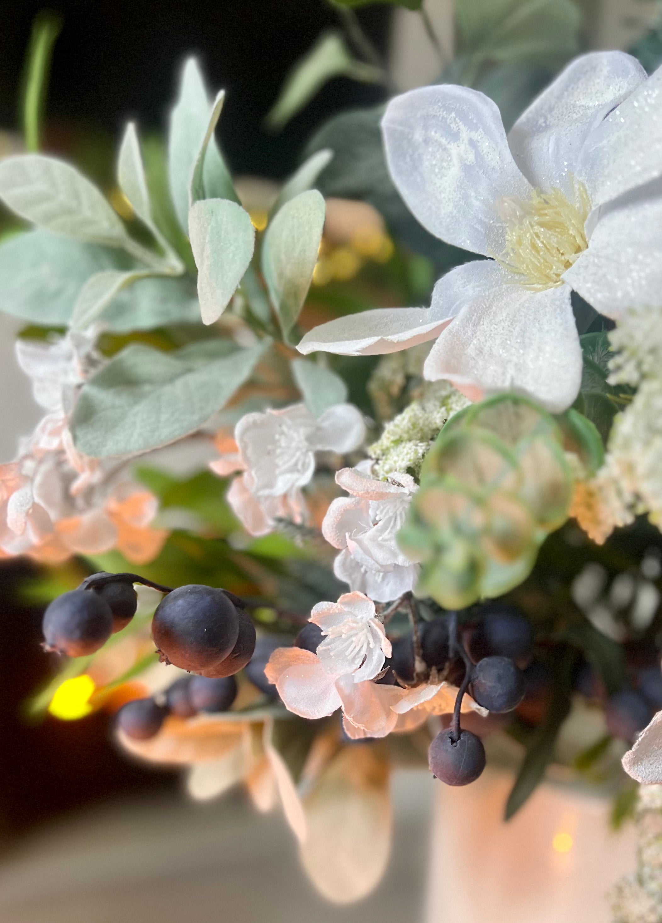 Deluxe Foliage, White & Blueberry Bouquet