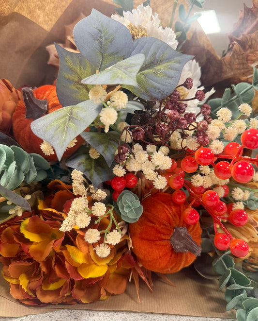 Autumn Orange Pumpkin Bouquet