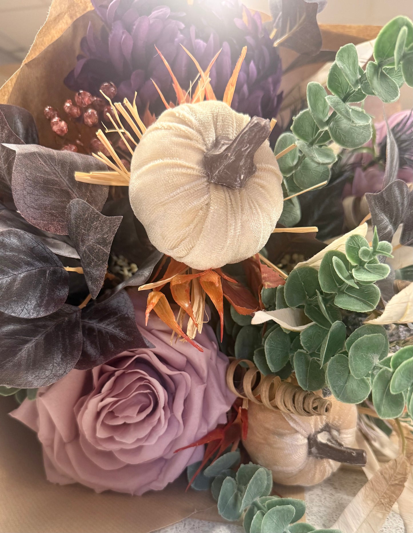 Autumn Mulberry Pumpkin Bouquet
