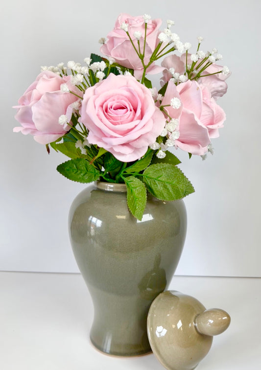 Pastel Pink Tea Rose Stem