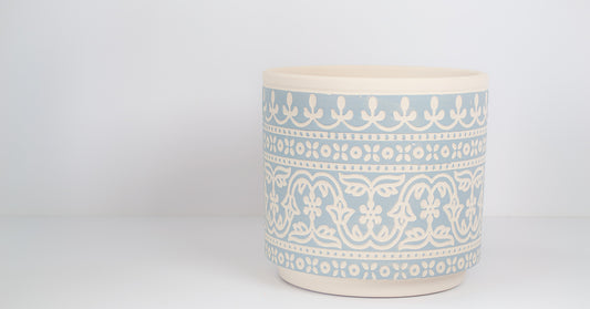 Patterned Planter - Blue