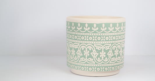 Patterned Planter - Green