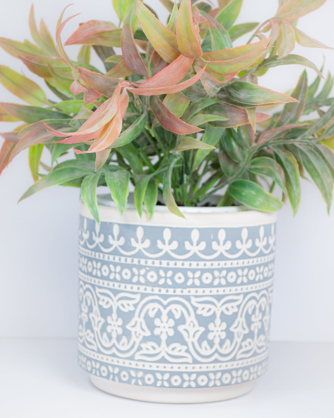 Patterned Planter - Blue