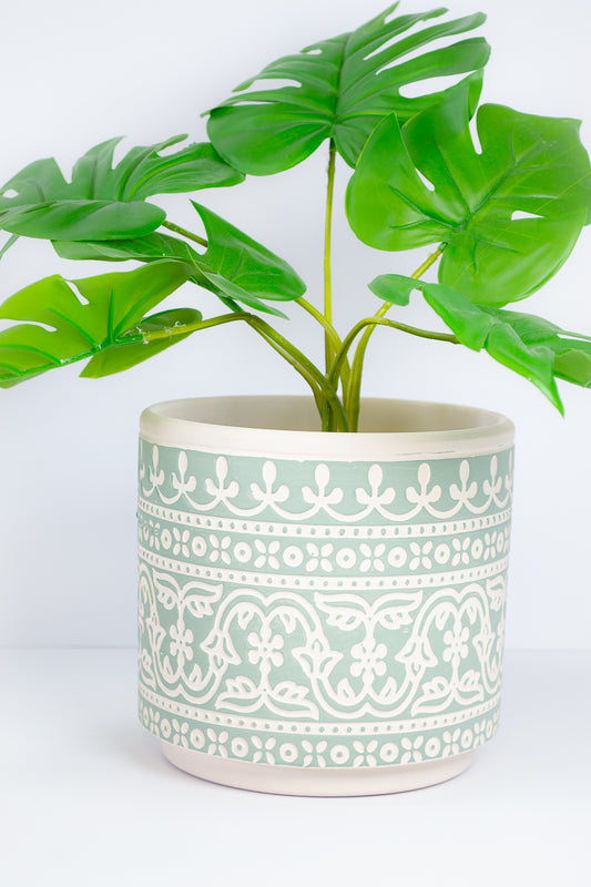 Patterned Planter - Green