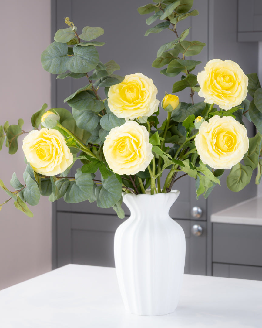 Real-Touch Garden Rose Stem - Lemon