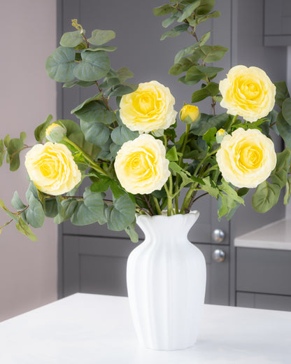 Real-Touch Garden Rose Stem - Lemon
