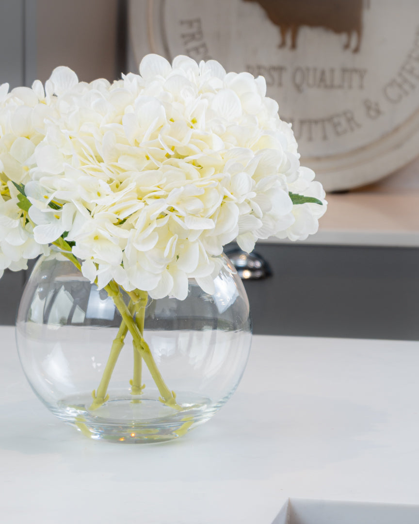 White Hydrangea Fishbowl