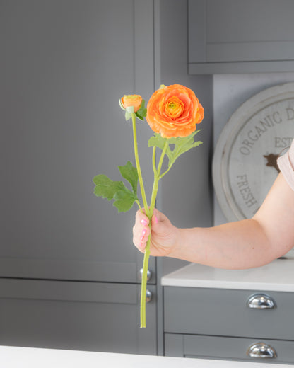 Real-Touch Ranunculus Stem - Orange