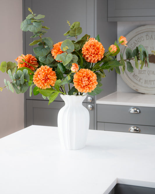 Pompon Dahlia Stem - Tangerine