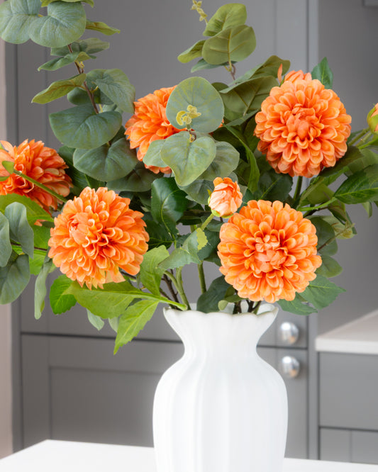 Pompon Dahlia Stem - Tangerine