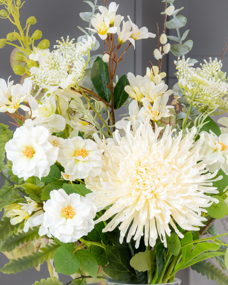 Deluxe White & Greenery Display in Vase