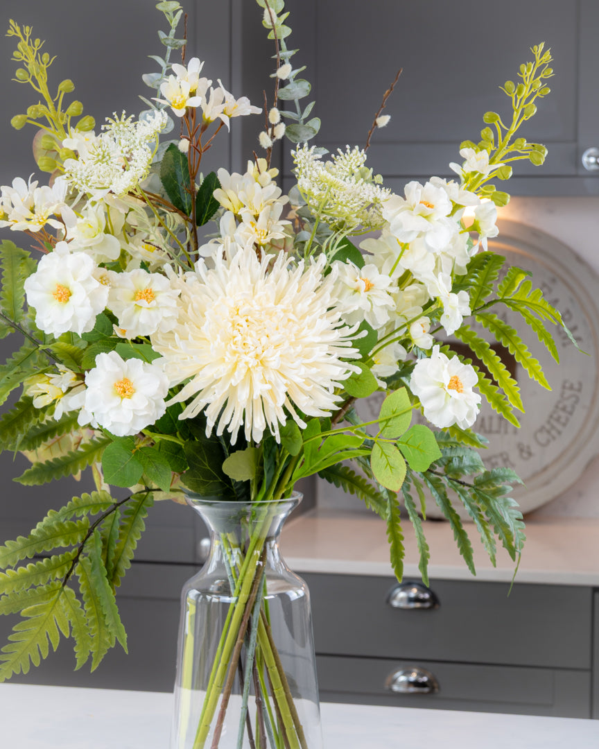 Deluxe White & Greenery Display in Vase