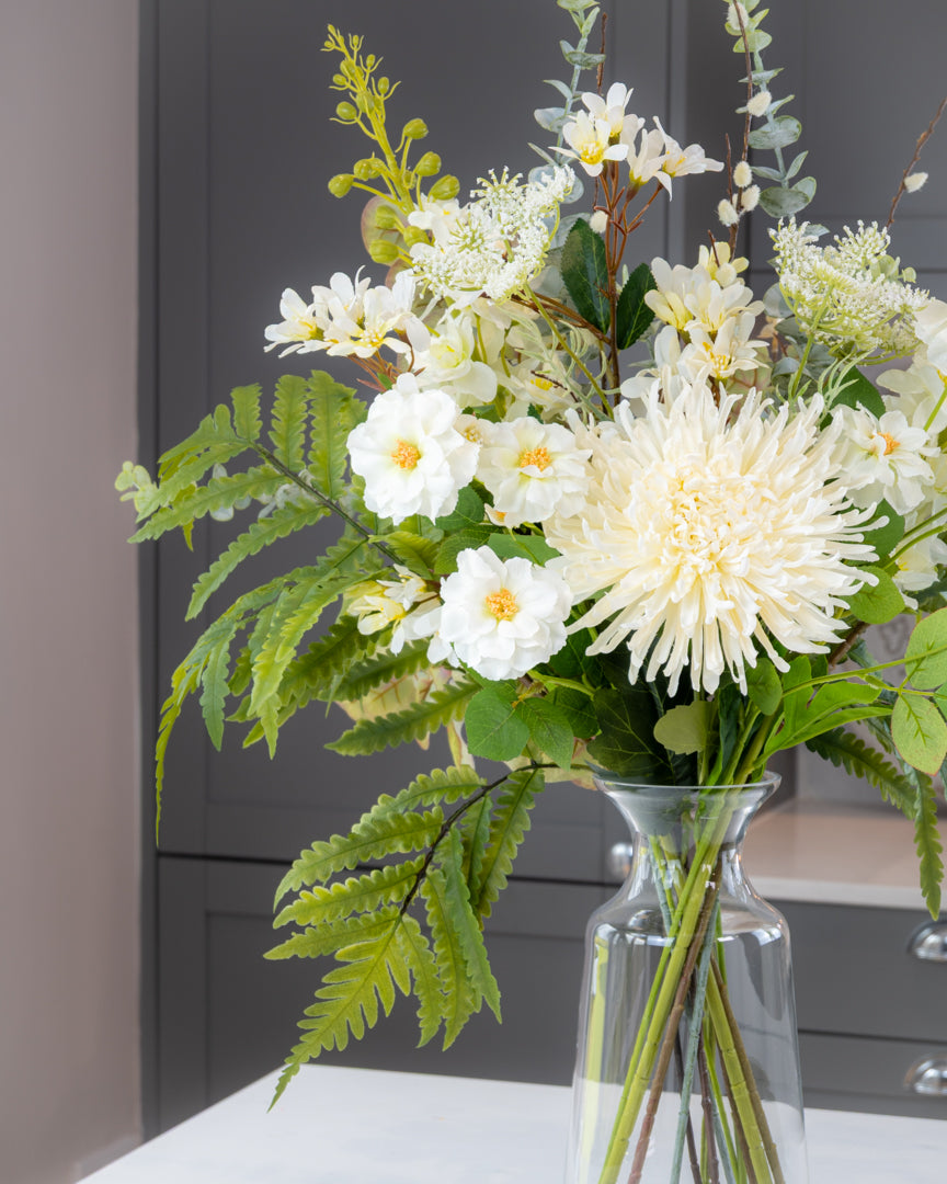 Deluxe White & Greenery Display in Vase