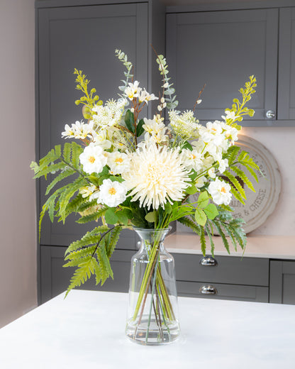 Deluxe White & Greenery Display in Vase