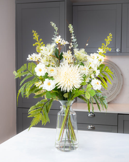 Deluxe White & Greenery Display in Vase