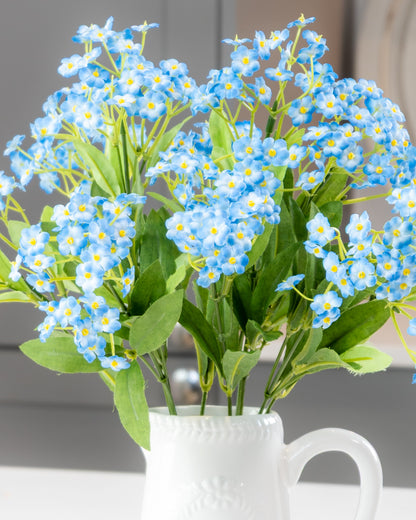 Forget Me Nots in Ceramic Jug