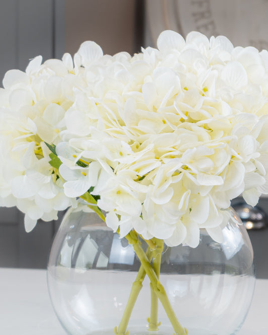 White Hydrangea Fishbowl