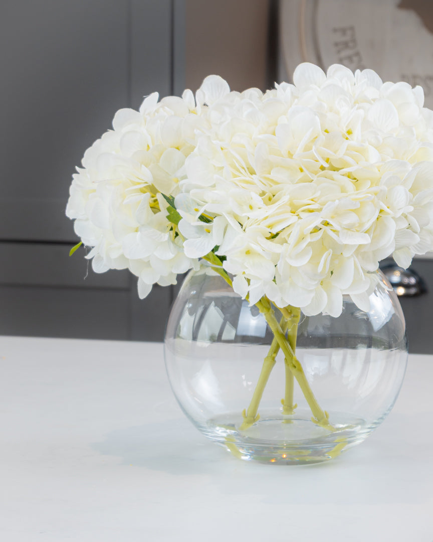 White Hydrangea Fishbowl