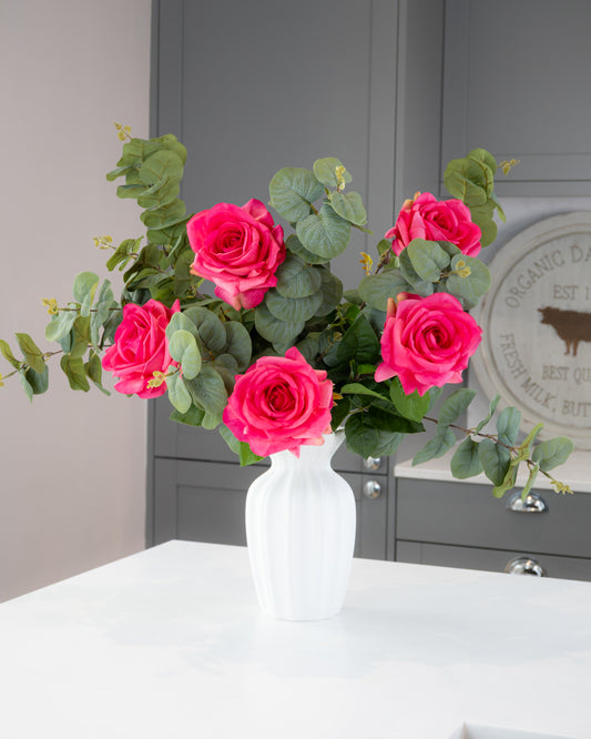 Real-Touch Garden Rose Stem - Pink