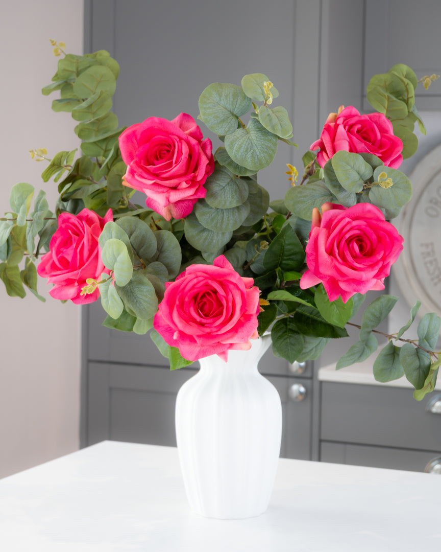 Real-Touch Garden Rose Stem - Pink