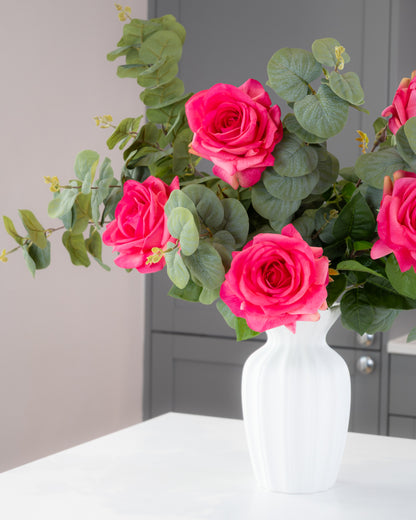 Real-Touch Garden Rose Stem - Pink