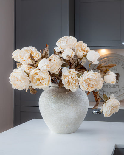 Autumn Peony Dried Spray - Cream