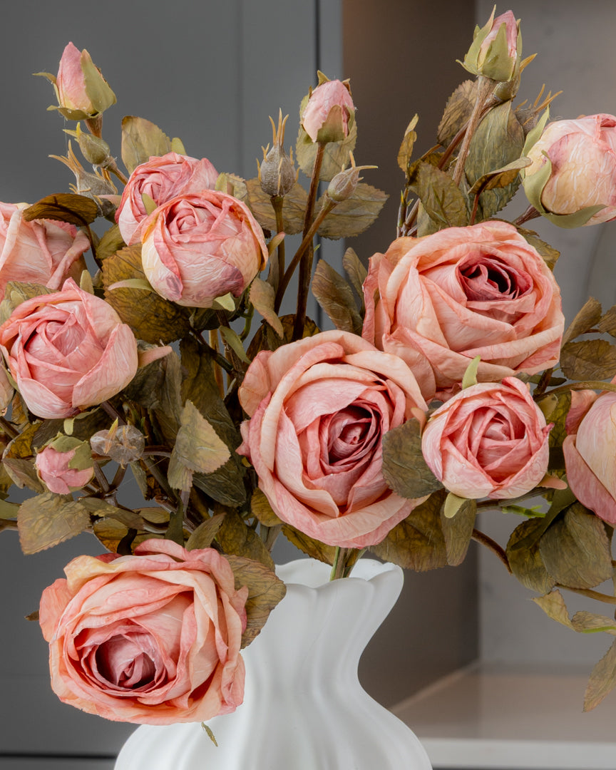 Autumn Dried Rose Stem - Dusty Pink