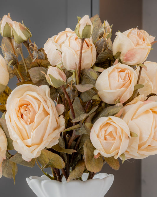Autumn Dried Rose Stem - Cream